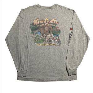 Vintage Harley Davidson New Castle Large Long Sleeve